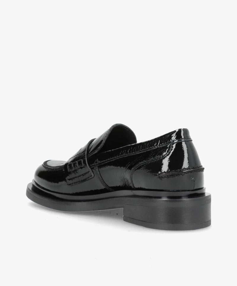 PURE P - Sort lak læder - Loafers Dame