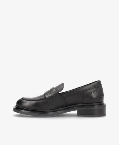PREORDER - PURE - Sort læder - Loafers Dame