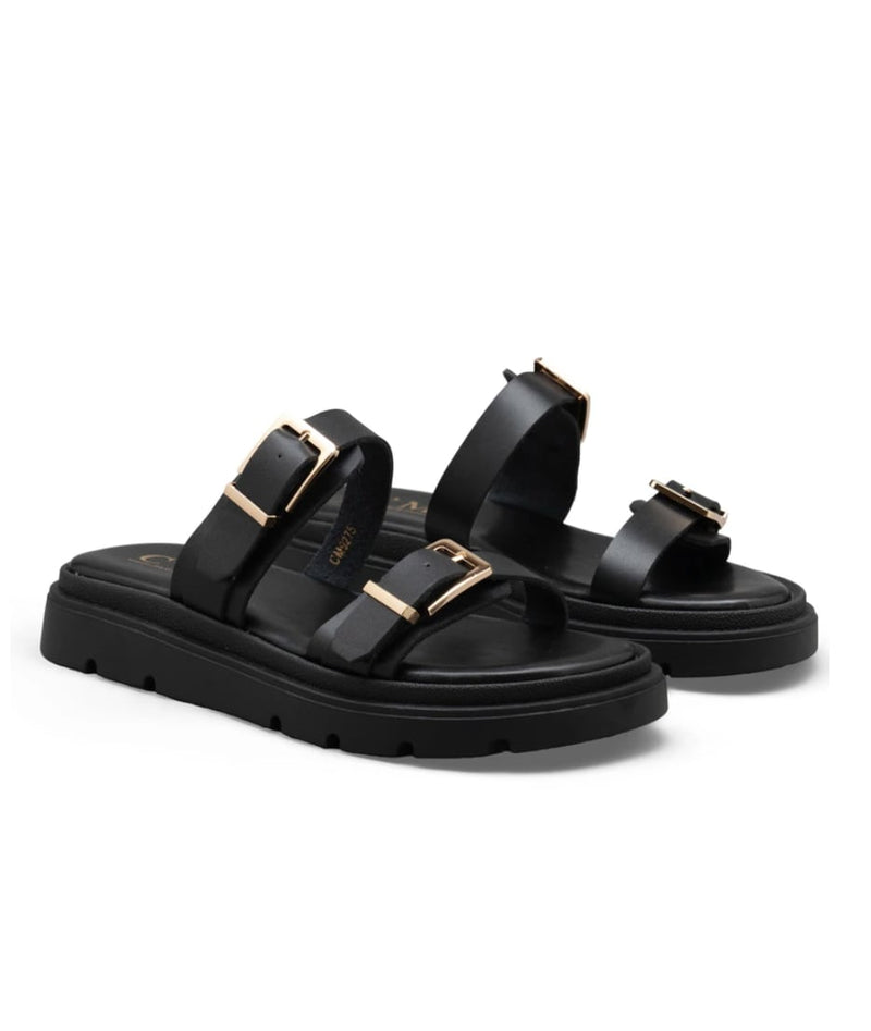 SANNA - 9275 - Sort - Sandal - Dame