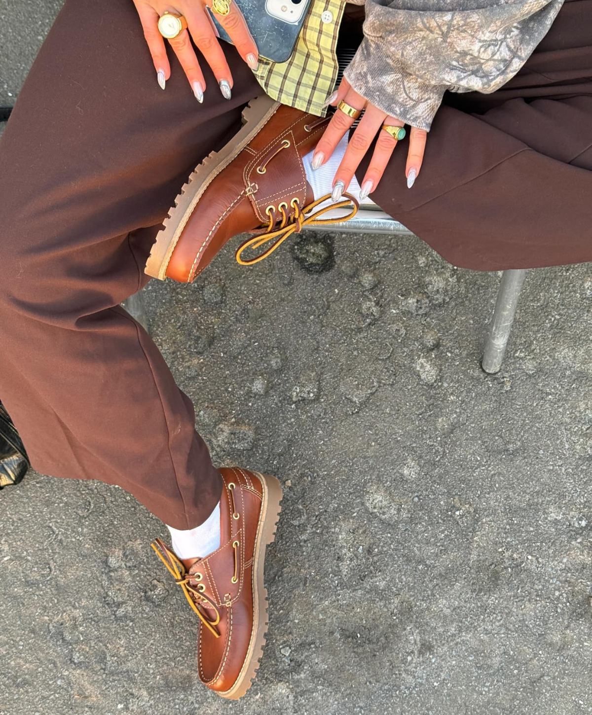 RUDDER-X - Mellembrun læder - Sejlersko Unisex