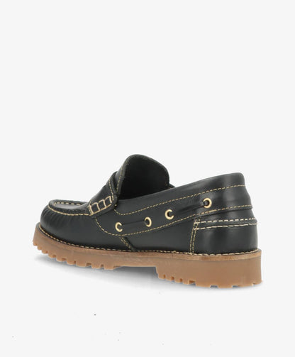 RUDDER L - Sort læder - Loafers Dame Sejler