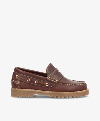 RUDDER L - Brun læder - Loafers Unisex Sejler