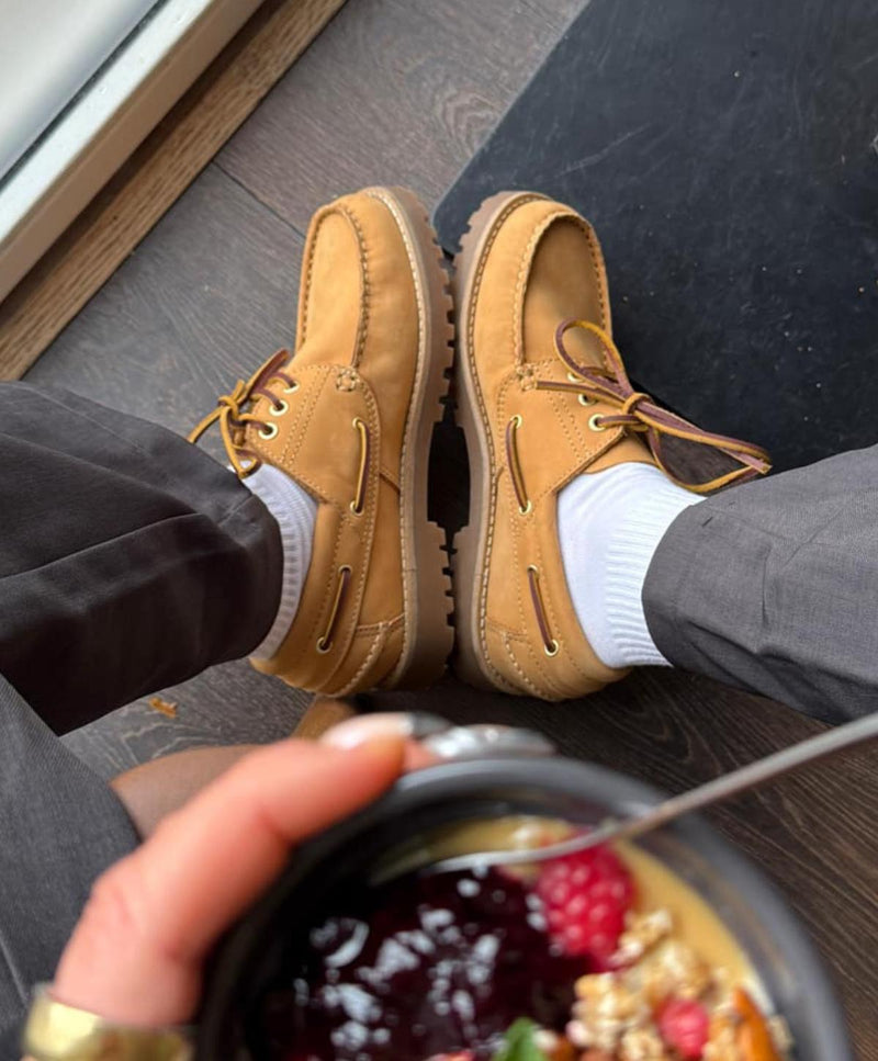 RUDDER-X - Gul læder - Sejlersko Unisex