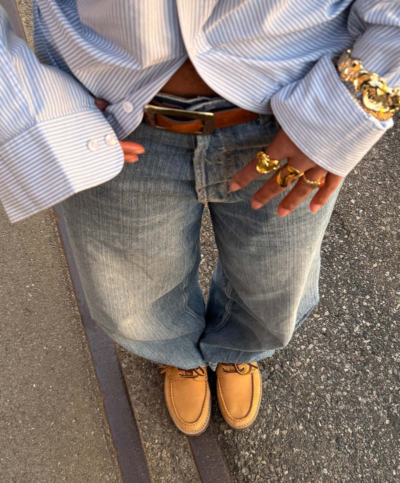 RUDDER-X - Gul læder - Sejlersko Unisex