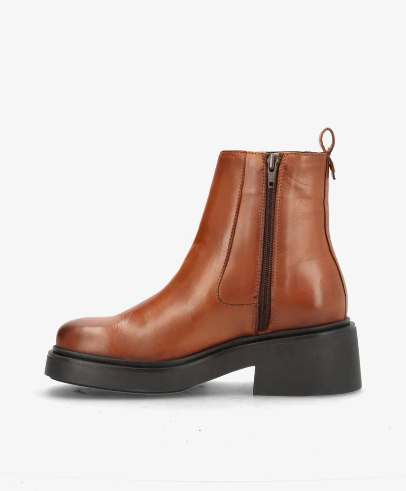 PREORDER - SADDLE - Brun læder - Chelsea støvler Dame