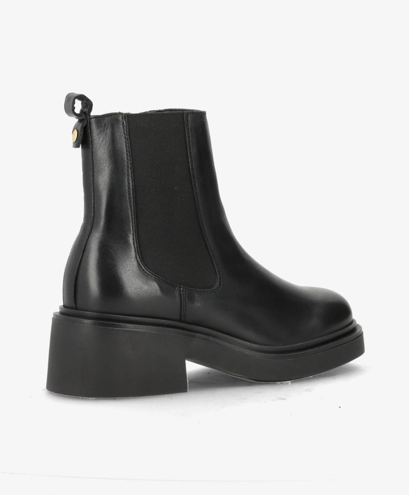 PREORDER - SADDLE - Sort læder - Chelsea støvler Dame