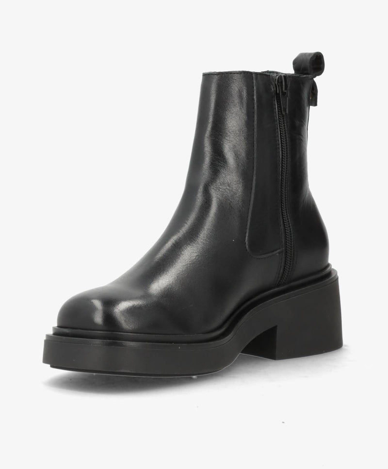 PREORDER - SADDLE - Sort læder - Chelsea støvler Dame