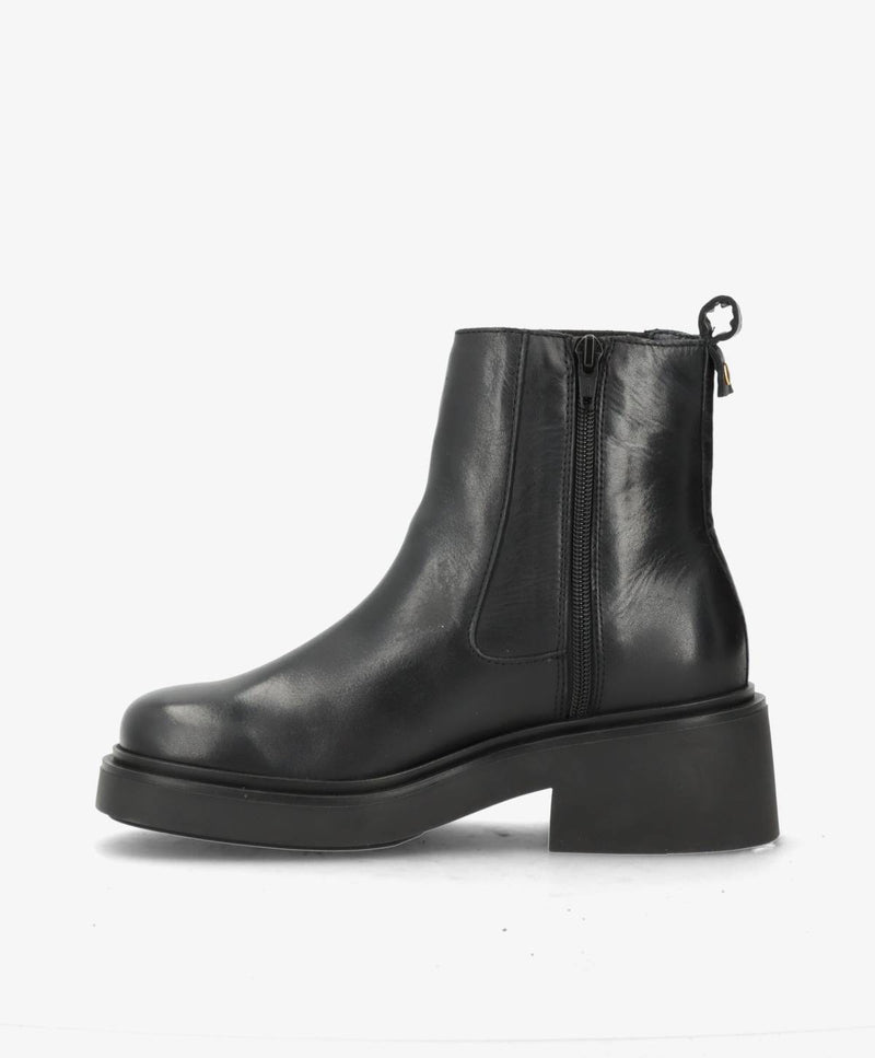 PREORDER - SADDLE - Sort læder - Chelsea støvler Dame