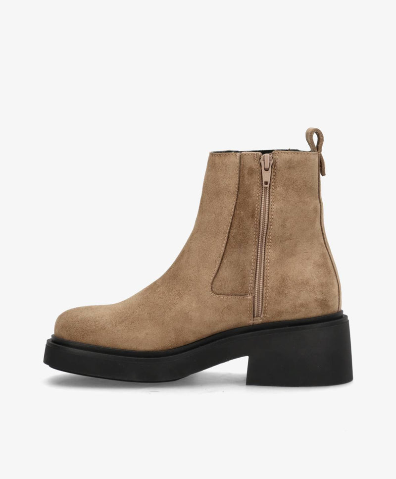 PREORDER - SADDLE S - Beige ruskind - Chelsea støvler Dame