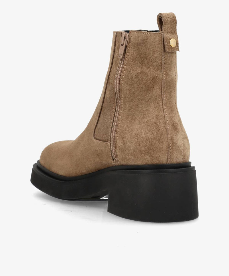 PREORDER - SADDLE S - Beige ruskind - Chelsea støvler Dame