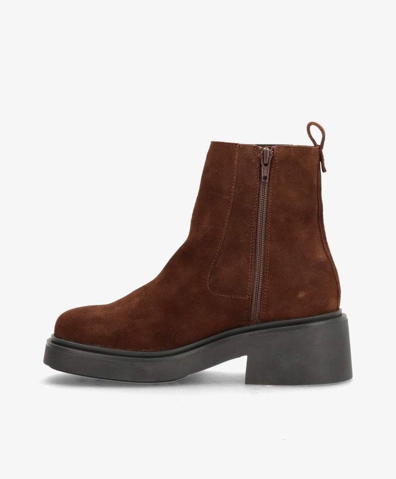 PREORDER - SADDLE S - Mørkebrun ruskind - Chelsea støvler Dame