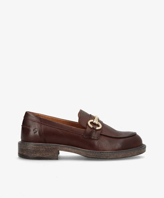 SANDRA - Mørkebrun læder - Loafers Dame