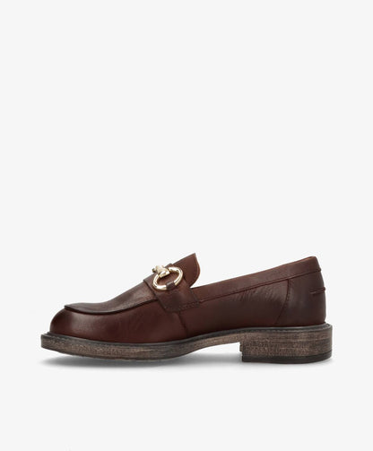 SANDRA - Mørkebrun læder - Loafers Dame