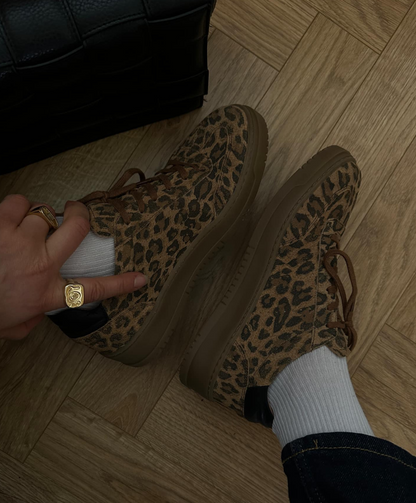 EXPLORE S - Dame Sneakers - Leopard_sort ruskind - phenumb copenhagen