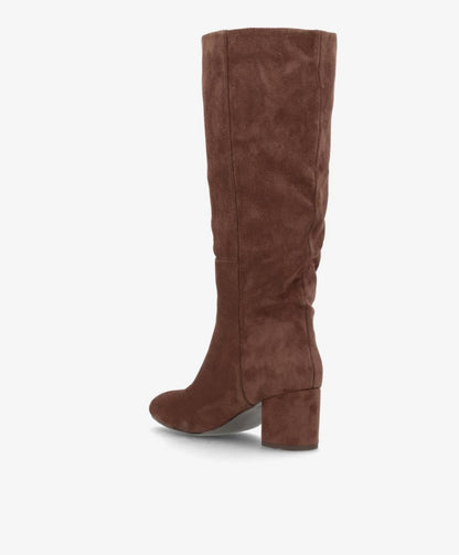 CASSIA - Brun Vegan ruskind- lang støvle - Dame
