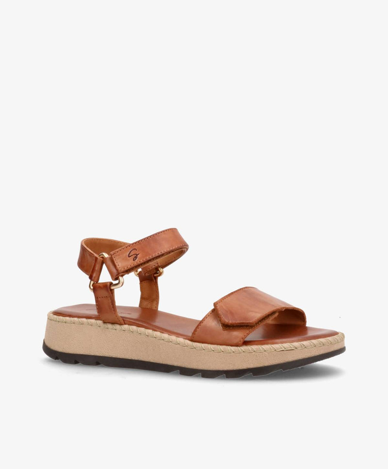 TILDE - Brun læder - Sandaler platform Dame