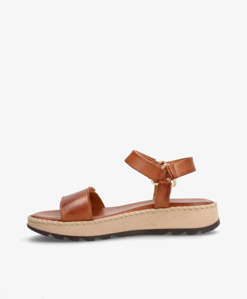 TILDE - Brun læder - Sandaler platform Dame