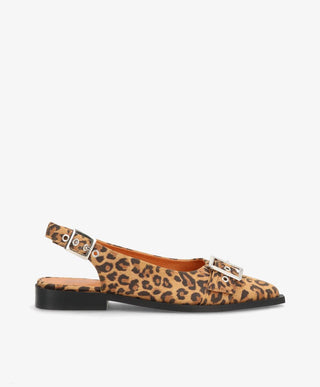 WANT S - Slingback - Leopard mørk ruskind