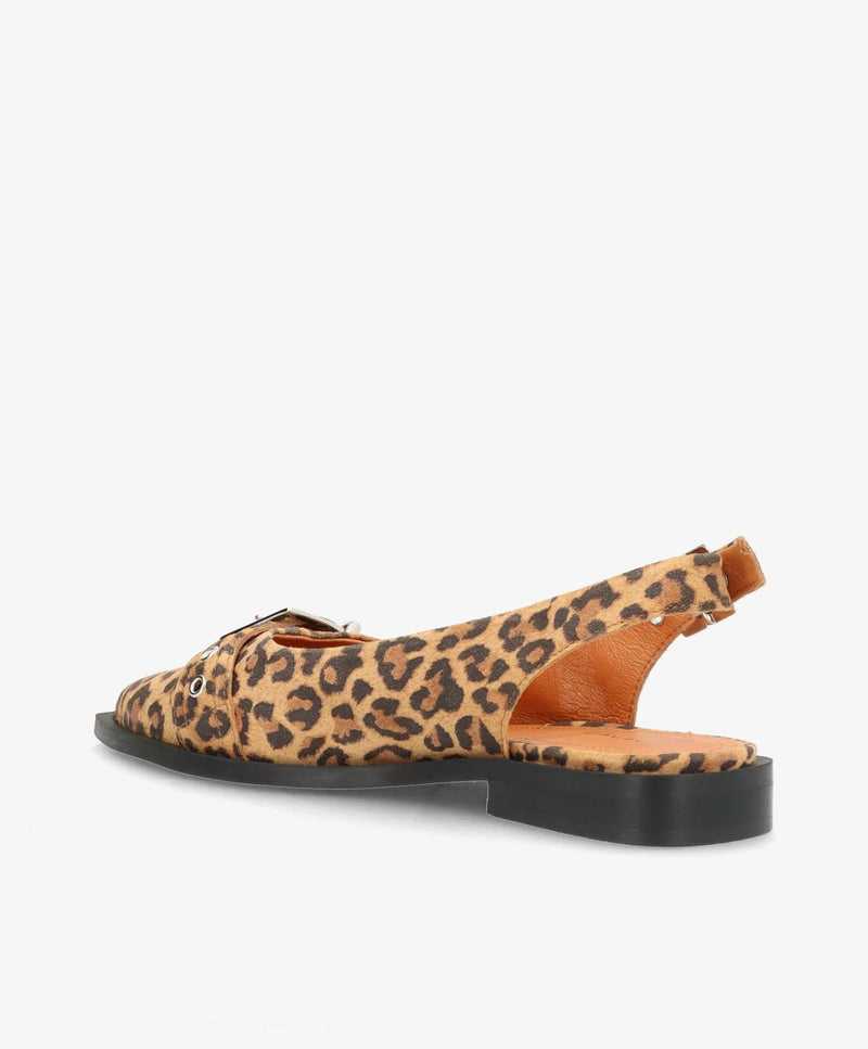 WANT S - Slingback - Leopard mørk ruskind