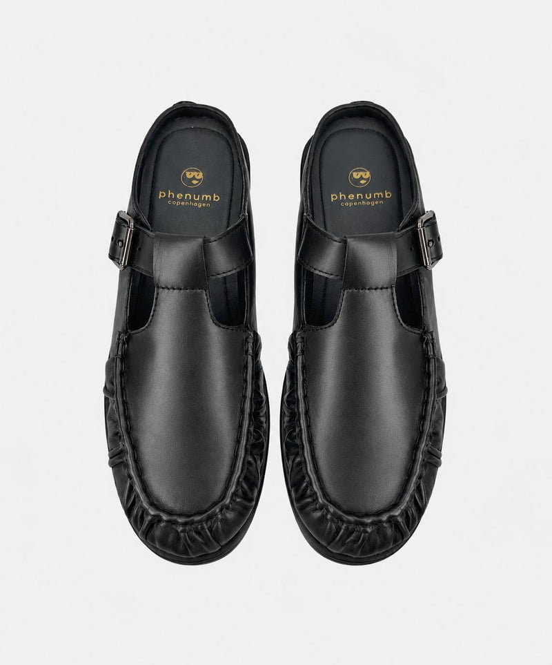 WHISPER TEE - Sort blødt læder - T-strap shoes Dame