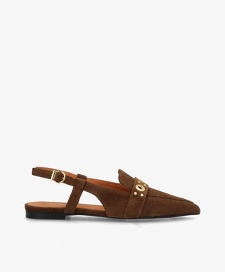 ABOVE S - Mørkebrun ruskind - Slingback sko Dame