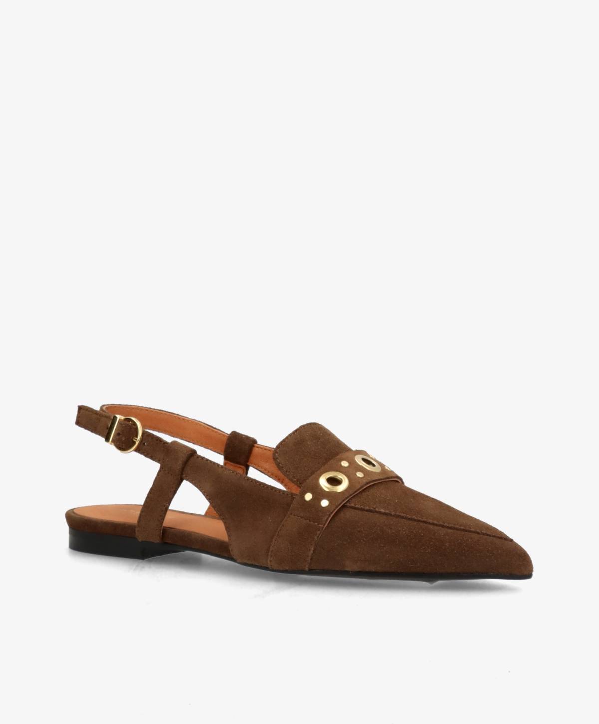 ABOVE S - Mørkebrun ruskind - Slingback sko Dame