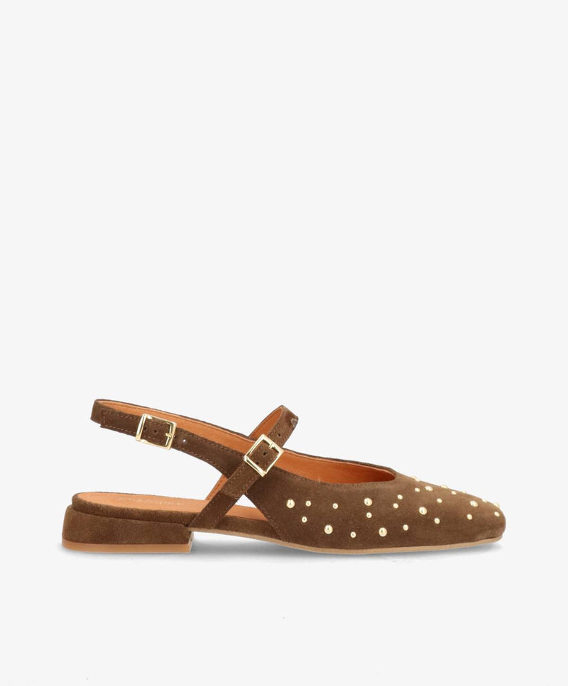 ADVANCE S - Mørkebrun ruskind - Slingback sko Dame