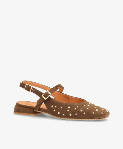 ADVANCE S - Brun ruskind - Slingback sko Dame