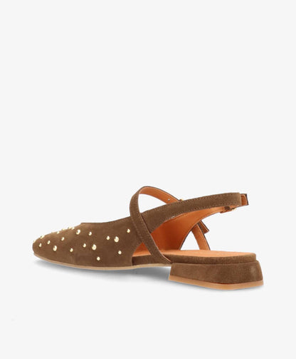 ADVANCE S - Brun ruskind - Slingback sko Dame
