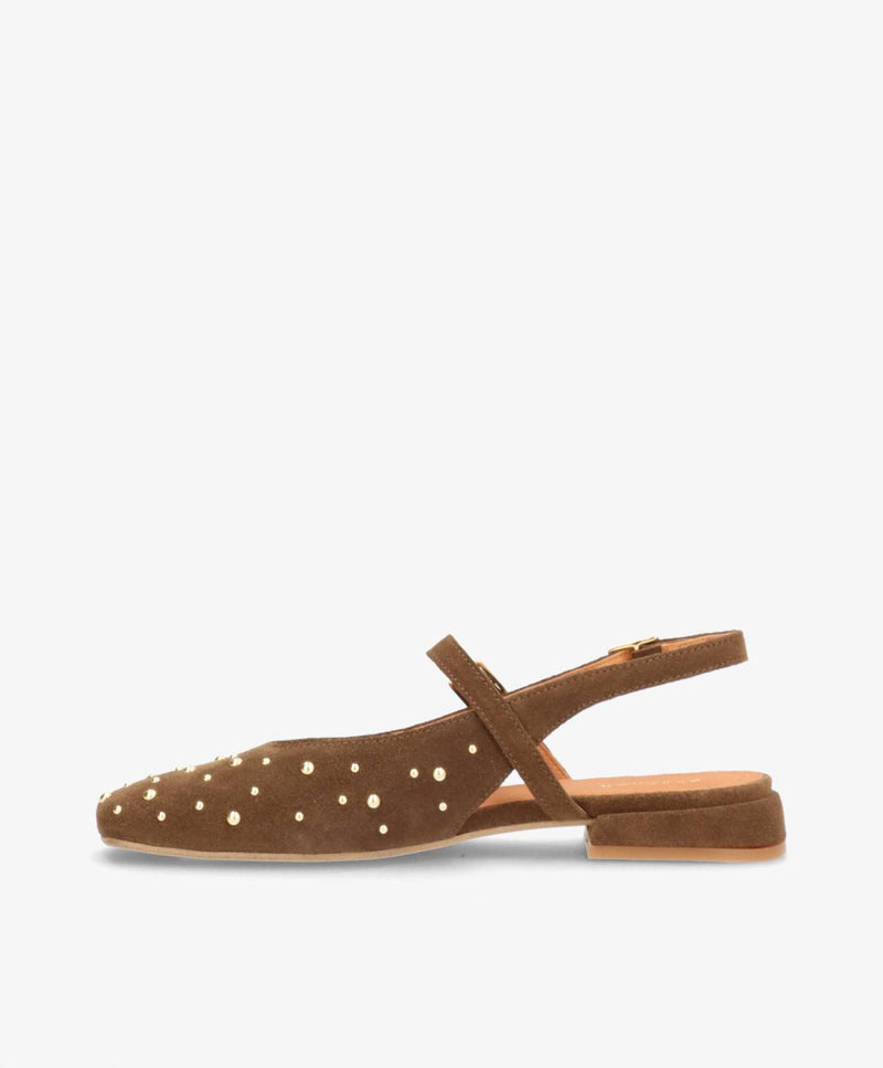 ADVANCE S - Mørkebrun ruskind - Slingback sko Dame