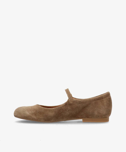 BLUSH S - Mørk beige ruskind - Ballerina Dame