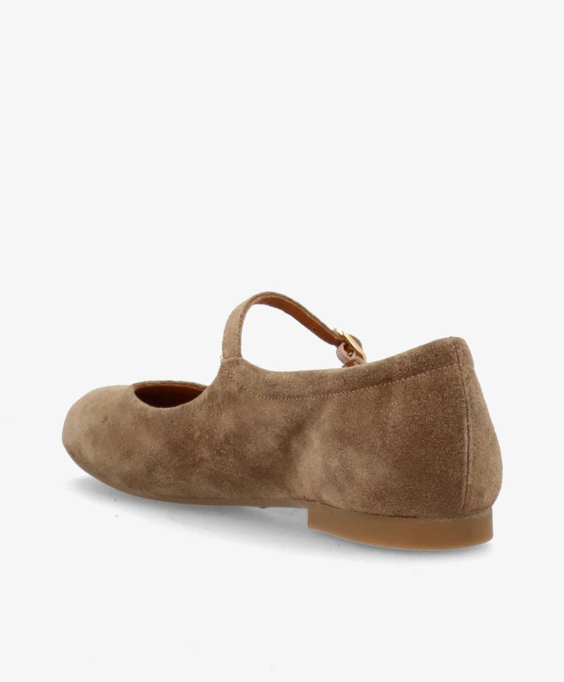 BLUSH S - Mørk beige ruskind - Ballerina Dame