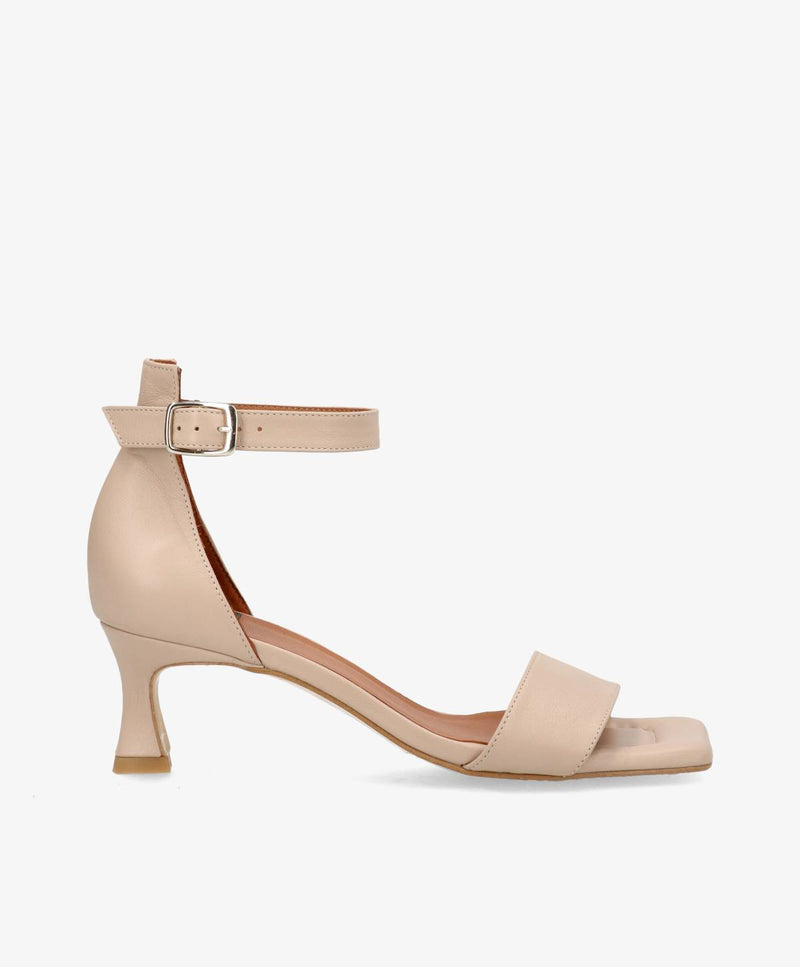 ELEVATE - Beige læder - Sandal med hæl Dame