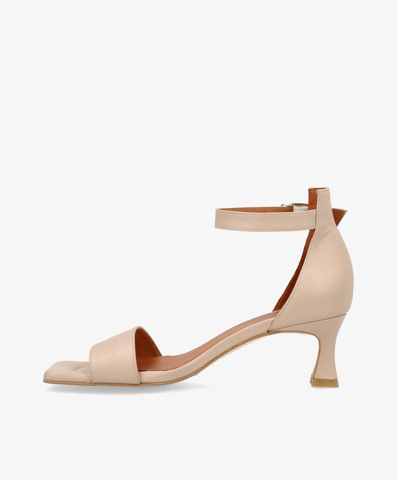 ELEVATE - Beige læder - Sandal med hæl Dame