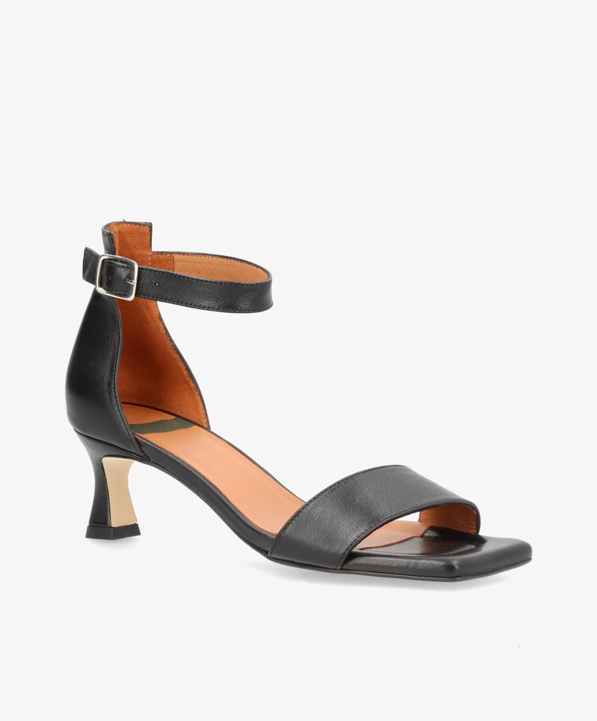 ELEVATE - Sort læder - Sandal med hæl Dame