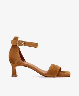 ELEVATE - Nøddebrun ruskind - Sandal med hæl Dame