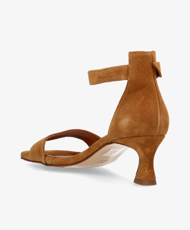 ELEVATE - Nøddebrun ruskind - Sandal med hæl Dame