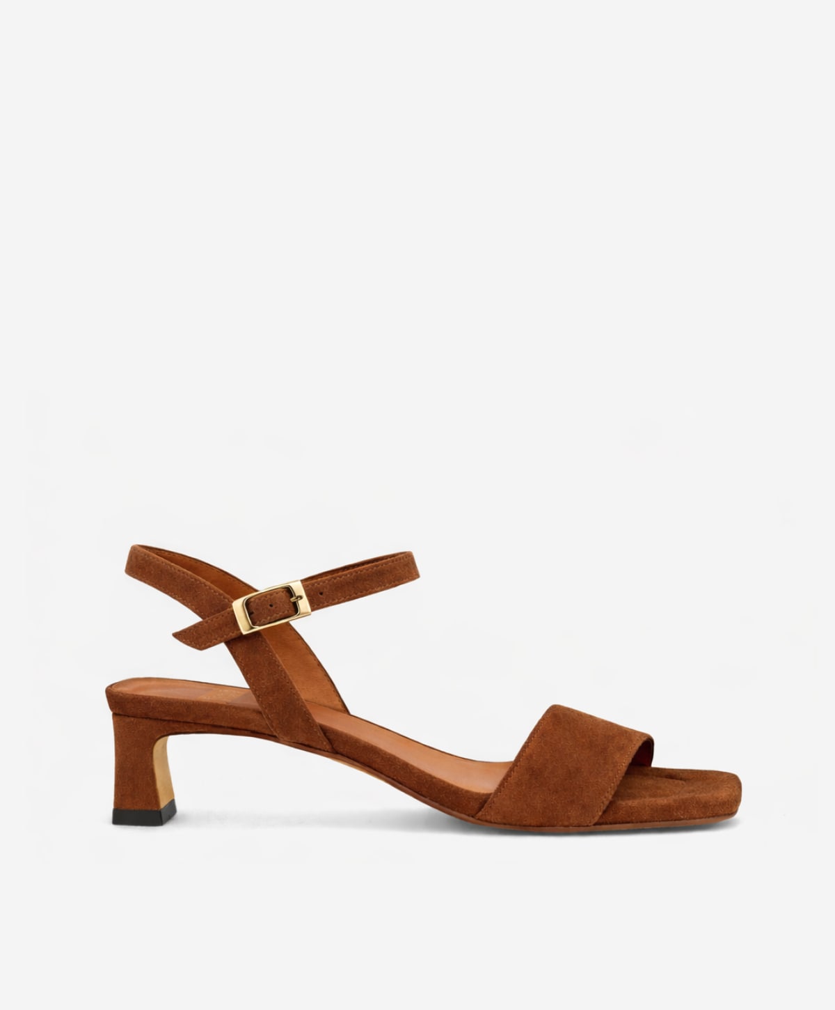 EMBRACE - Nøddebrun ruskind - Sandal med hæl Dame