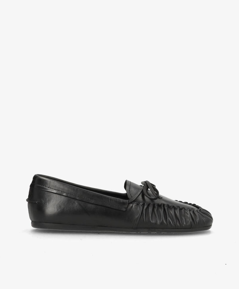 FEATHER - Sort læder - Loafers Dame