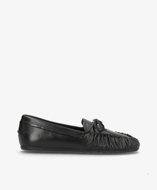 FEATHER - Sort læder - Loafers Dame