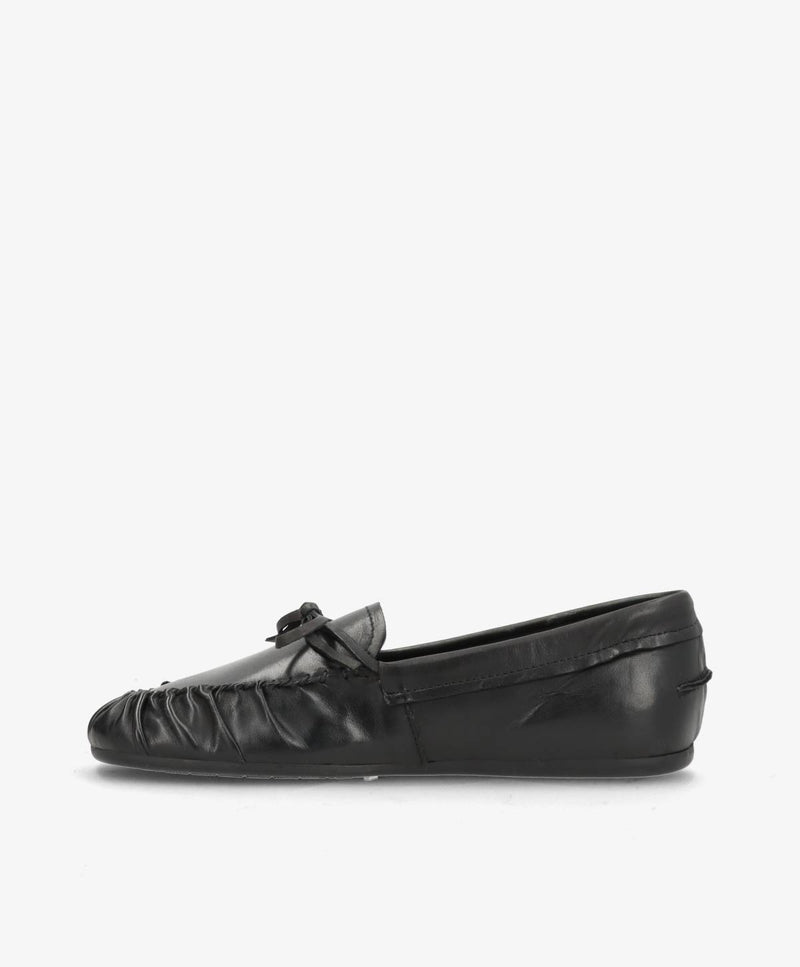 FEATHER - Sort læder - Loafers Dame