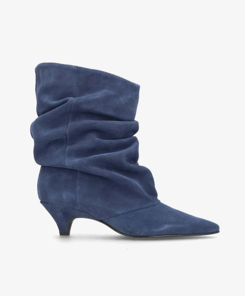 KNOCK OUT S - Jeans blå Ruskind - Støvle med hæl - Dame