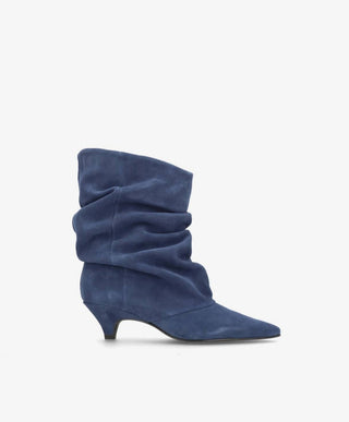KNOCK OUT S - Jeans blå Ruskind - Støvle med hæl - Dame