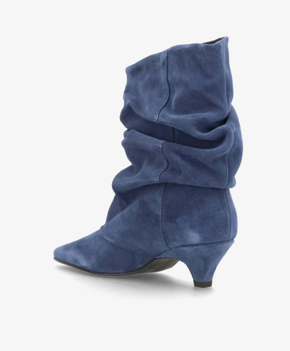 KNOCK OUT S - Jeans blå Ruskind - Støvle med hæl - Dame
