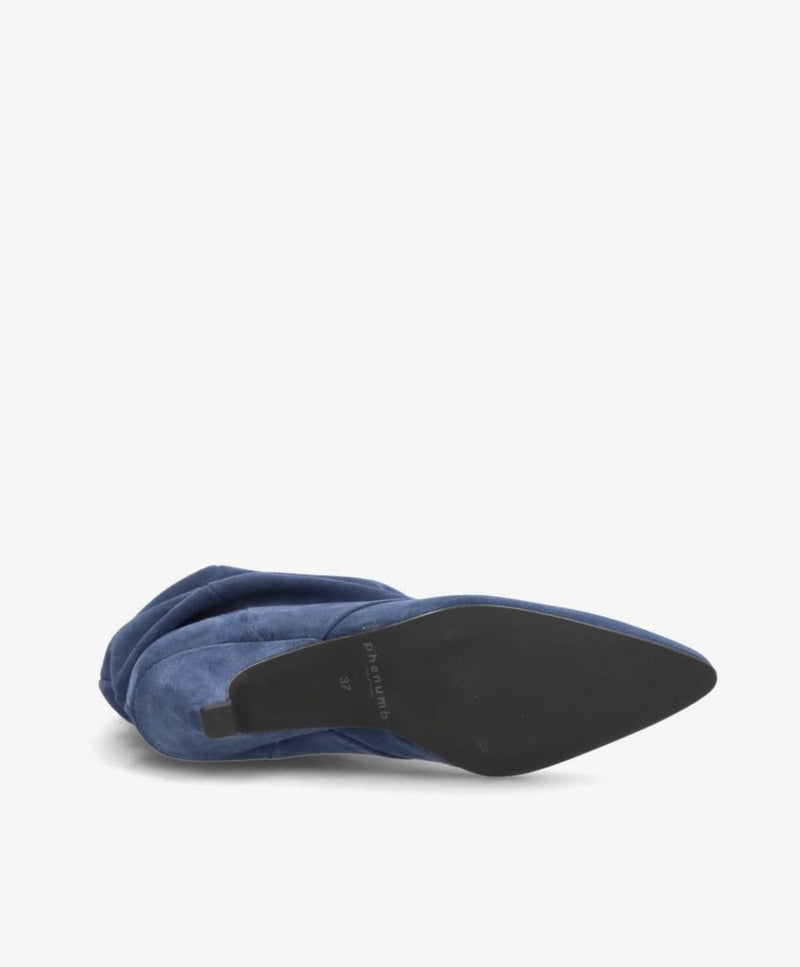 KNOCK OUT S - Jeans blå Ruskind - Støvle med hæl - Dame