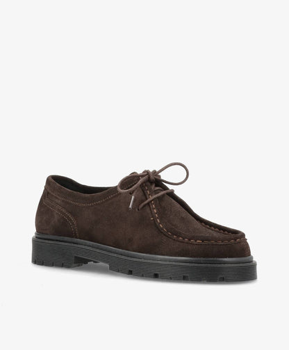 Preorder - lev. uge 36 - MONROE LACE S - Mørkebrun Ruskind - Snøresko - Dame