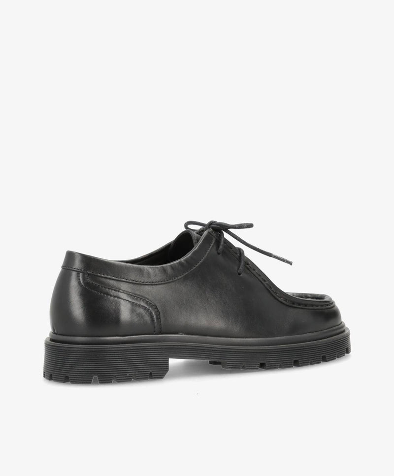 Preorder - lev. uge 36 - MONROE LACE - Sort Læder - Snøresko - Dame