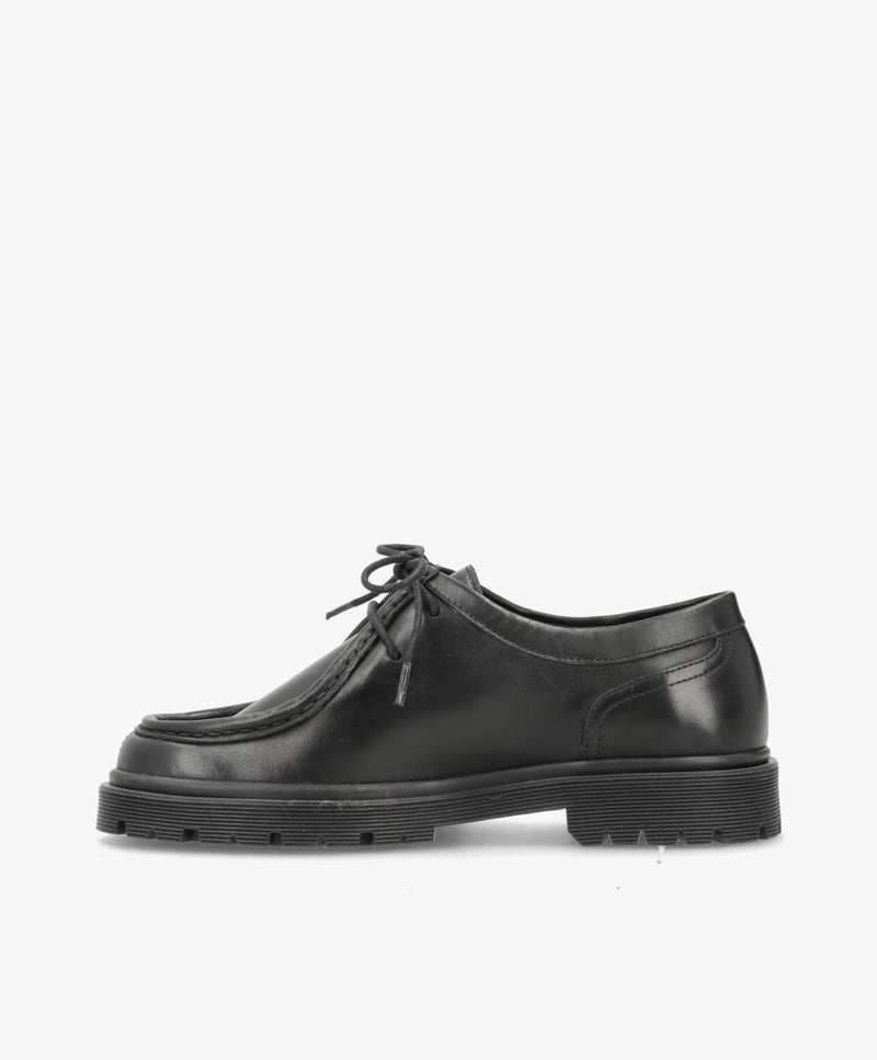 Preorder - lev. uge 36 - MONROE LACE - Sort Læder - Snøresko - Dame