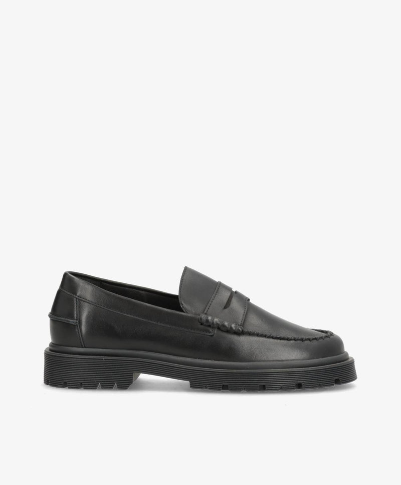 Preorder - lev. uge 36 - MONROE - Sort Læder - Loafers - Dame