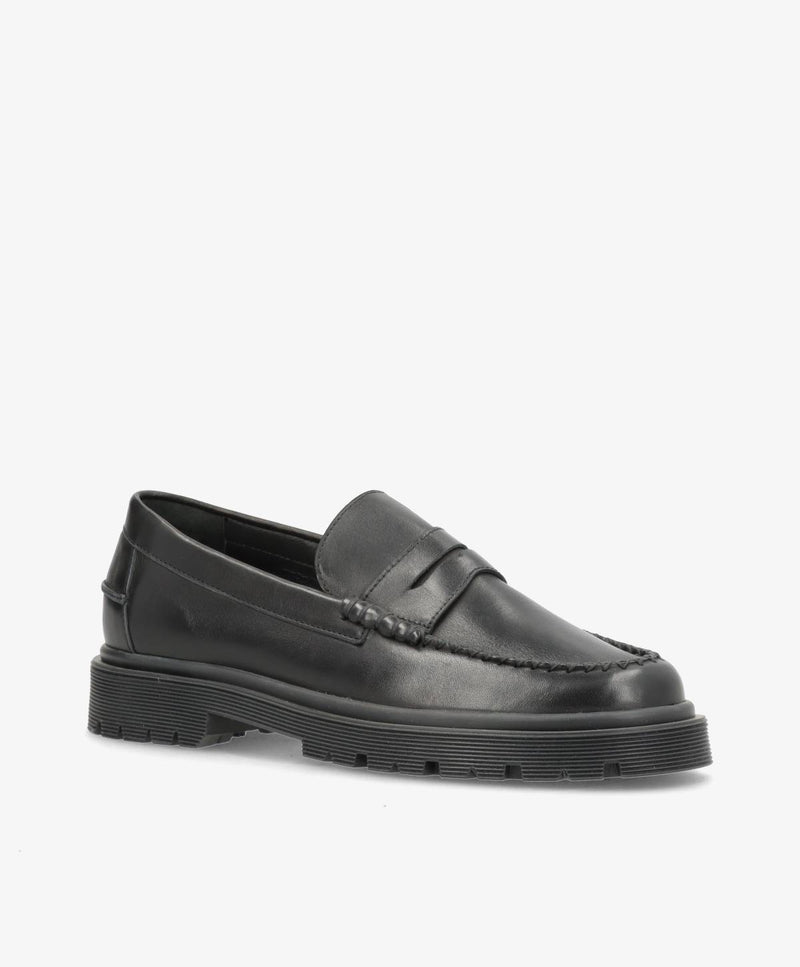 Preorder - lev. uge 36 - MONROE - Sort Læder - Loafers - Dame